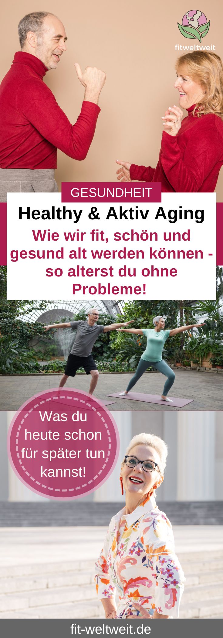 Fit, schön und gesund alterrn, dank Healthy Aging. Mit diesen Tipps bleibst du lange fit und gesund bis ins hohe Alter.