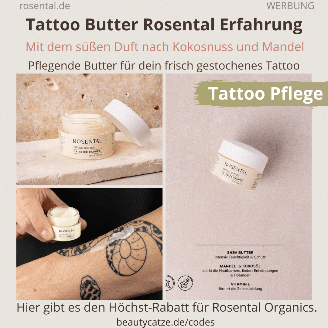 Die richtige Pfleg für dein frisch gestochenes Tattoo - Tattoo Butter von Rosental Organics