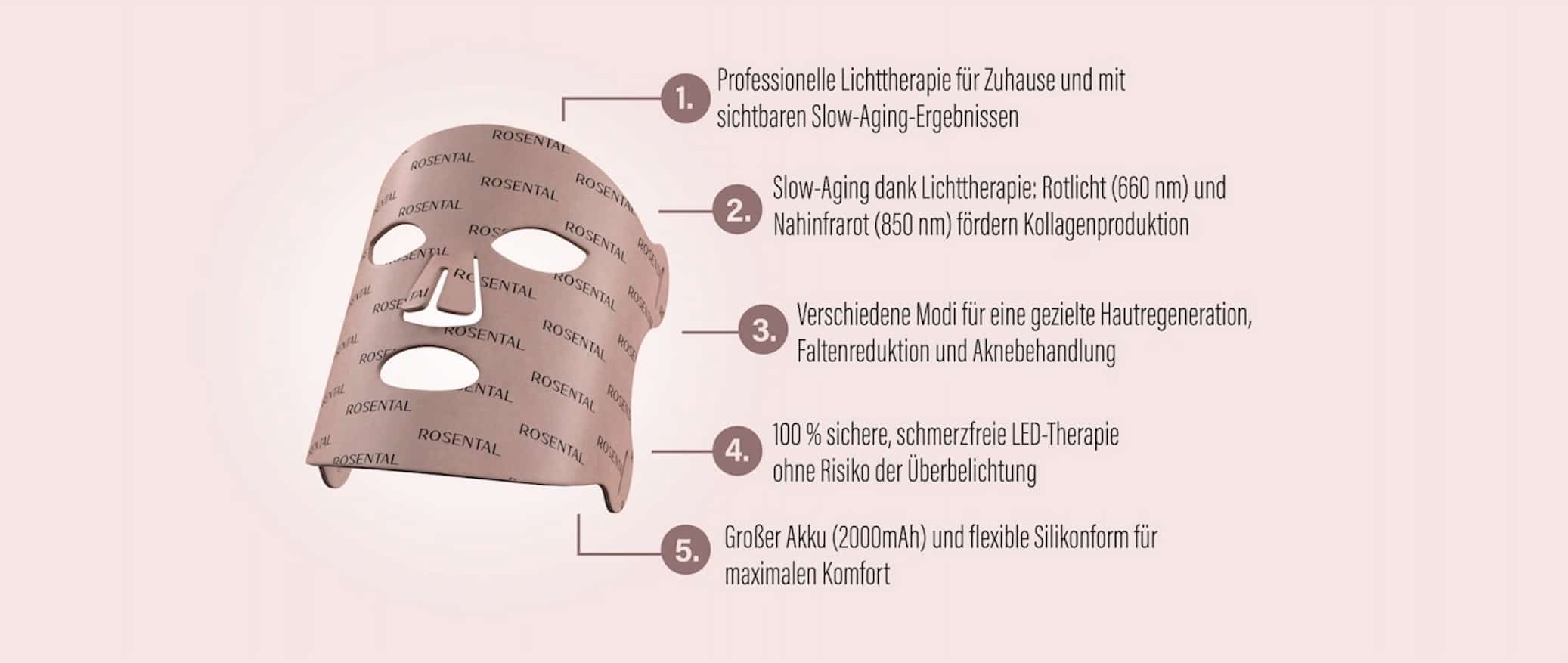 Funktion Besonderheiten LED FACE MASK von Rosental Organics