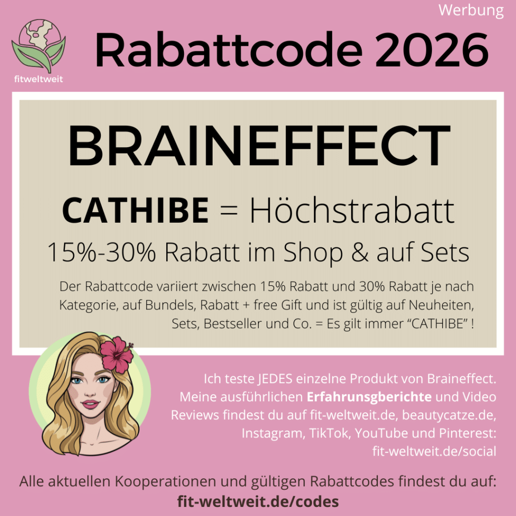 BRAINEFFECT Code 2026 Rabatt Gutschein Influencer Coupon 15% bis 20% Rabatt auf Sets 30% - 40% Rabatt CATHIBE fitweltweit