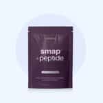 everydays smap® + peptide Erfahrungen und Produkttest: Dunkelvioletter Standbeutel mit geschmacksneutralem Kollagen Aminosäuren Pulver aus kristallinen essentiellen Aminosäuren und peptiform® Strukturpeptiden für Muskelaufbau Haut und Haare